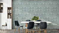 Mural wallpaper of a deco diamonds design

