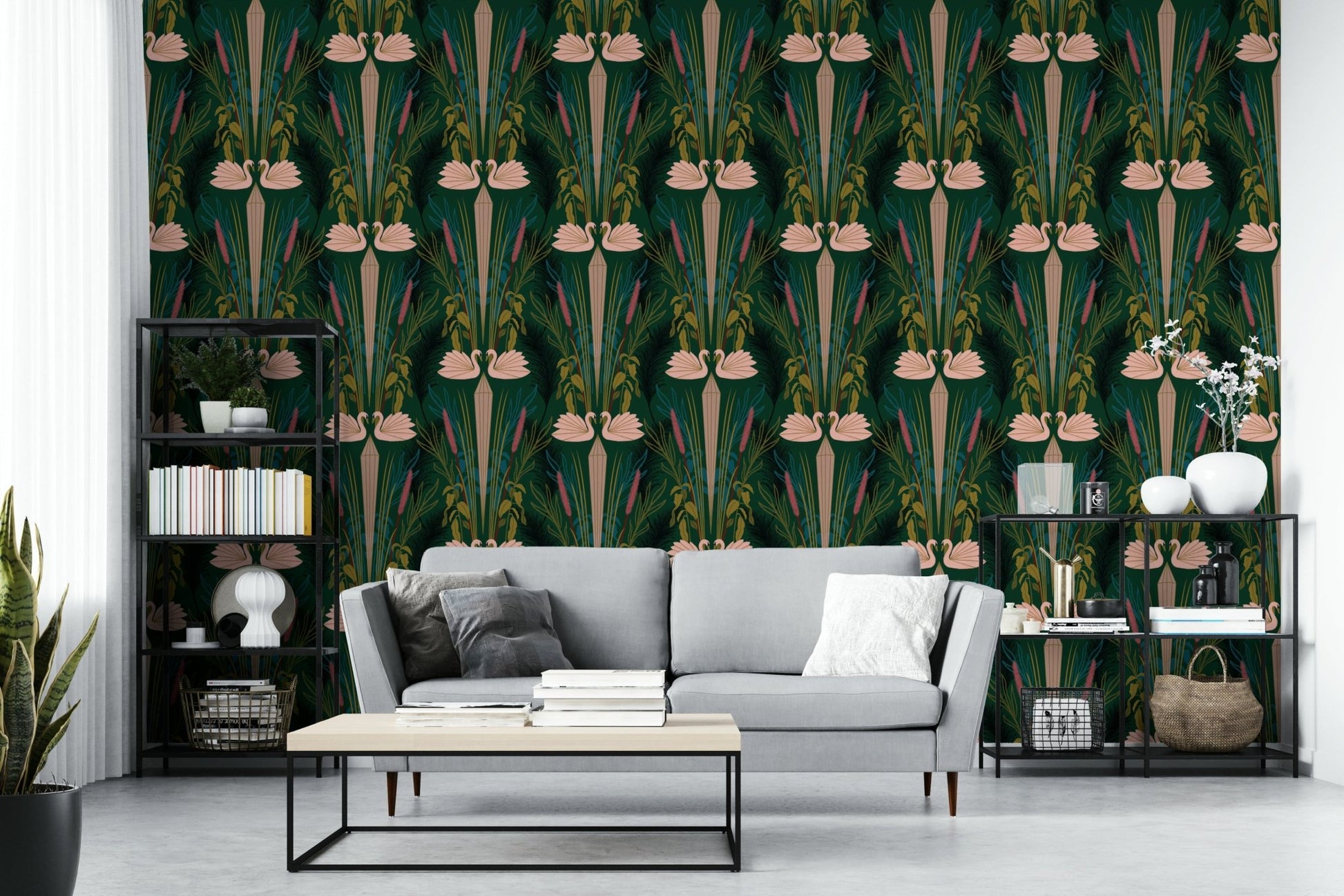 Elegant swan wallpaper for walls

