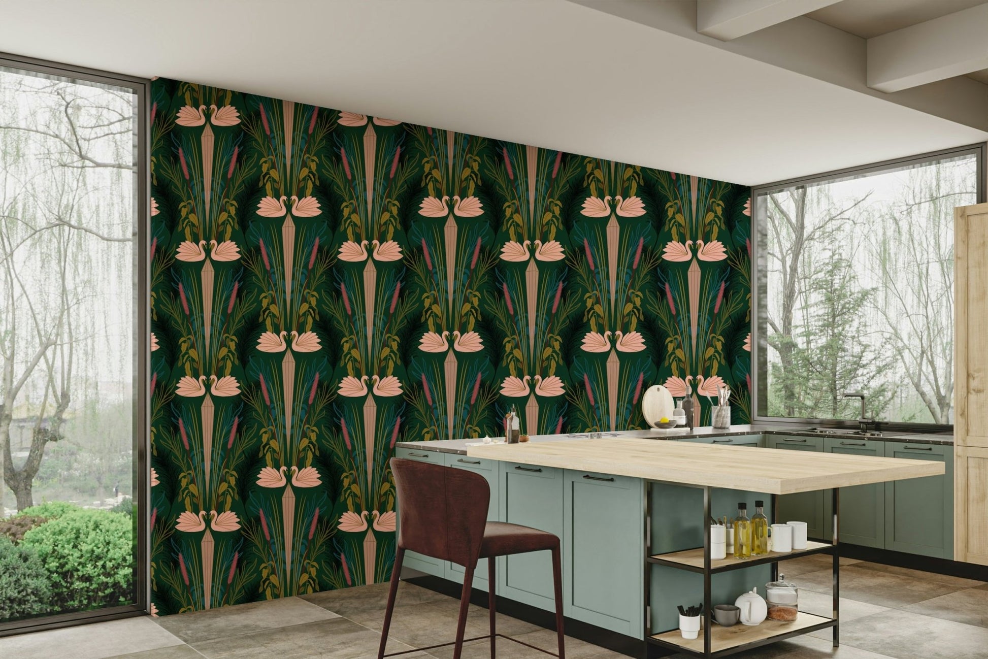 Stylish Art Deco wall mural

