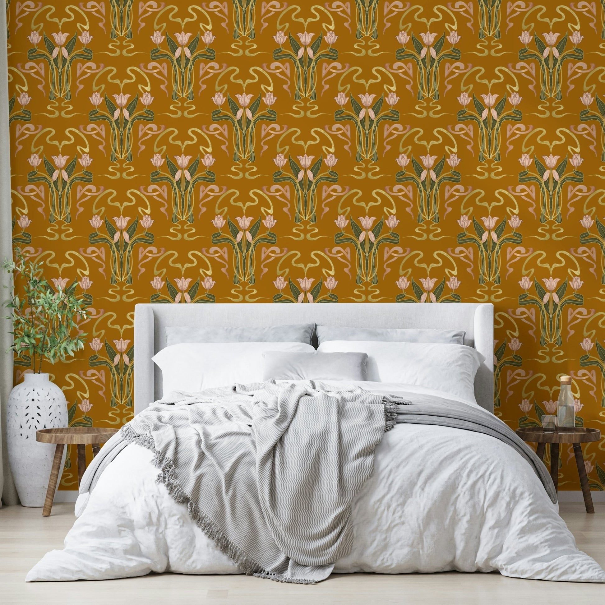 Art deco wallpaper with tulip floral motif
 GD640
