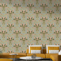 Tulip bloom wallpaper in muted sage grey
 GD643
