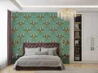 Art deco wallpaper with tulip floral design

