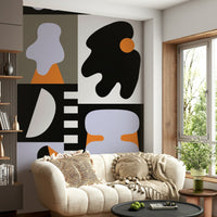 Modern interior with deconstructed forms wallpaper

