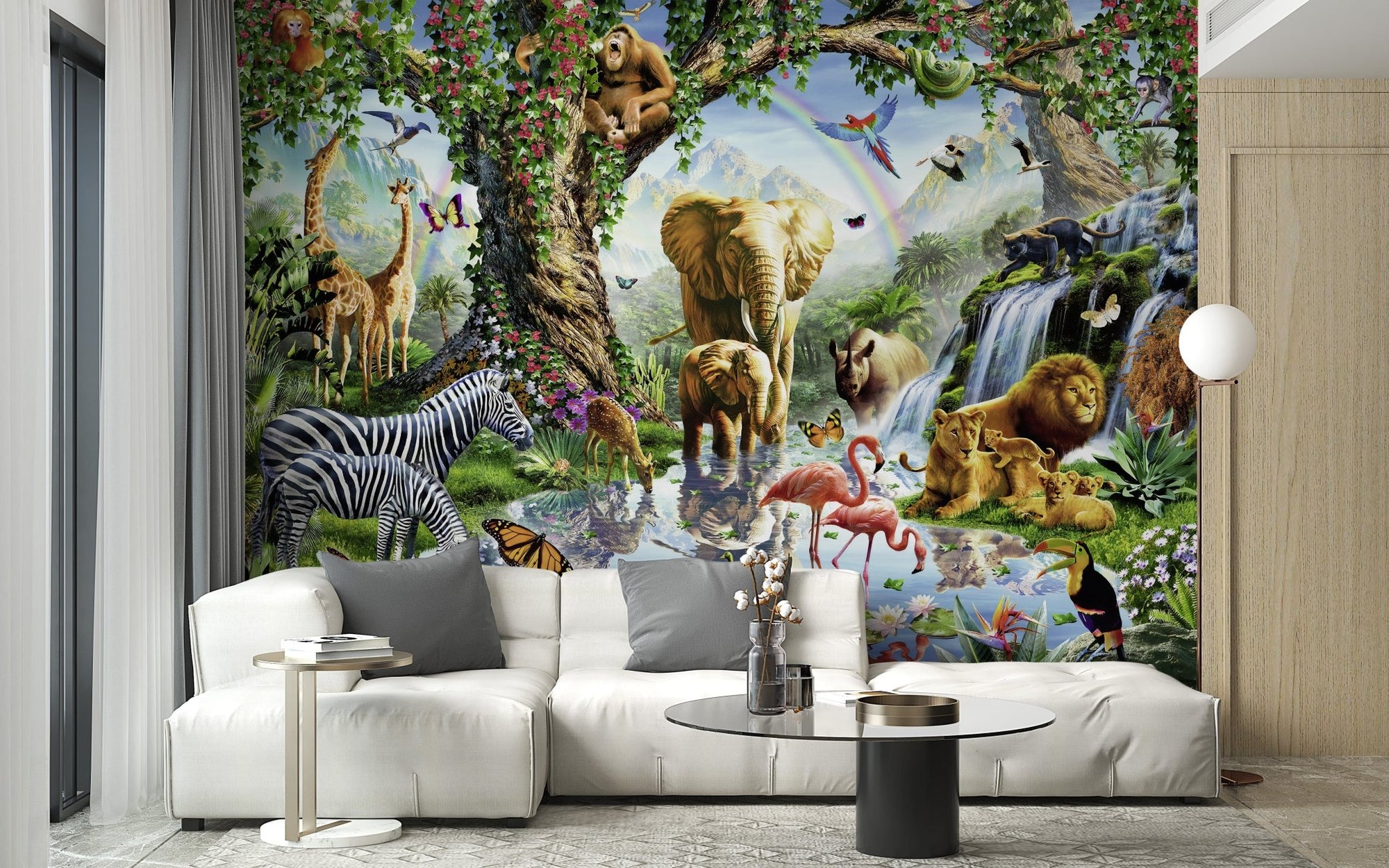 Wild Jungle Animals Wallpaper Mural A483

