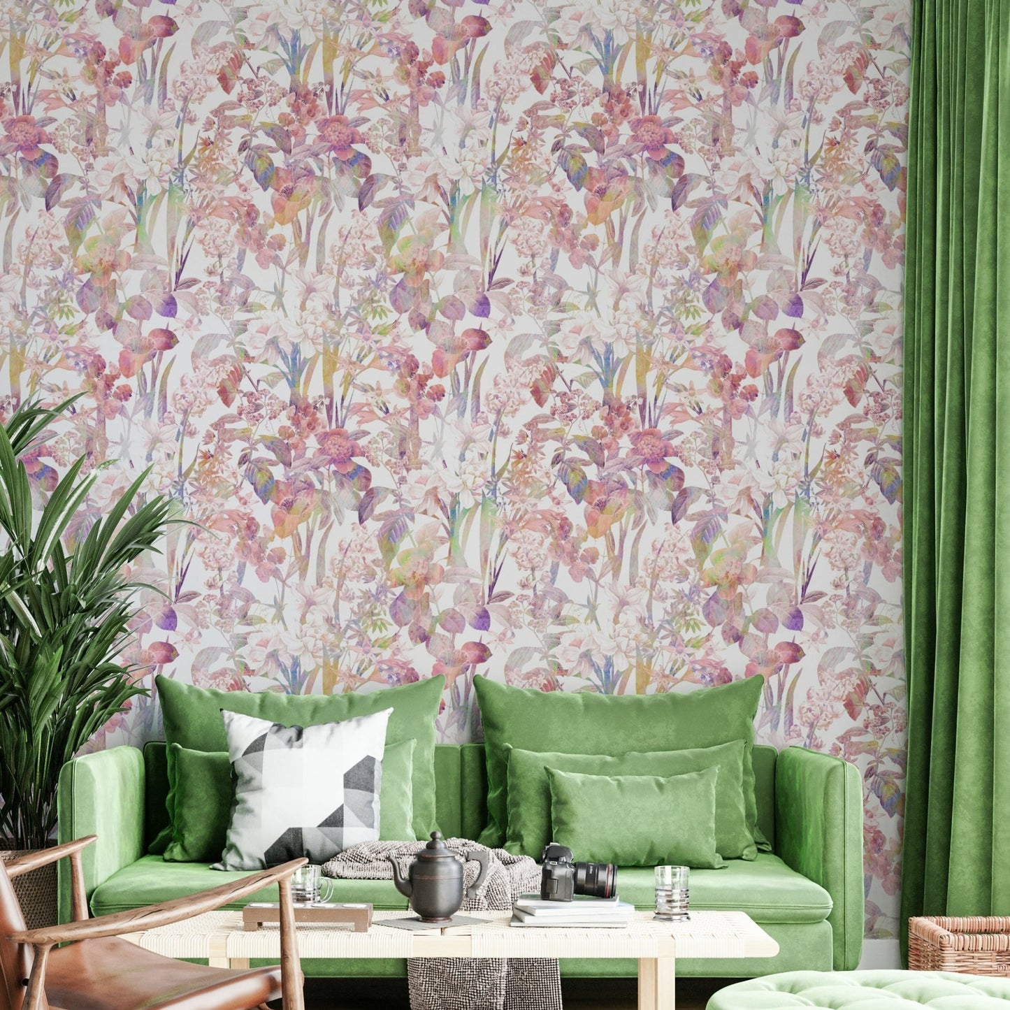 The wallpaper for walls being admired in a home.

