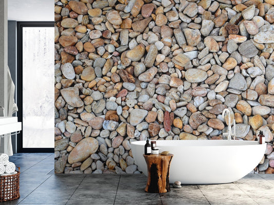 Pebble stone wallpaper mural for modern decor Zen-2
