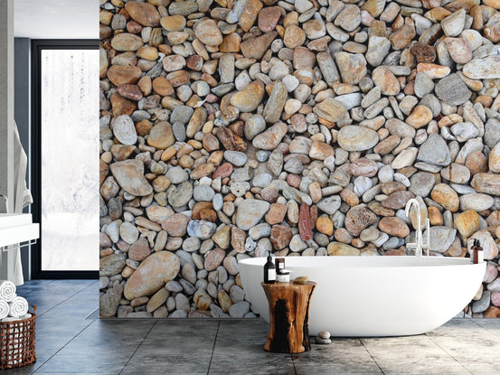 Pebble stone wallpaper mural for modern decor Zen-2
