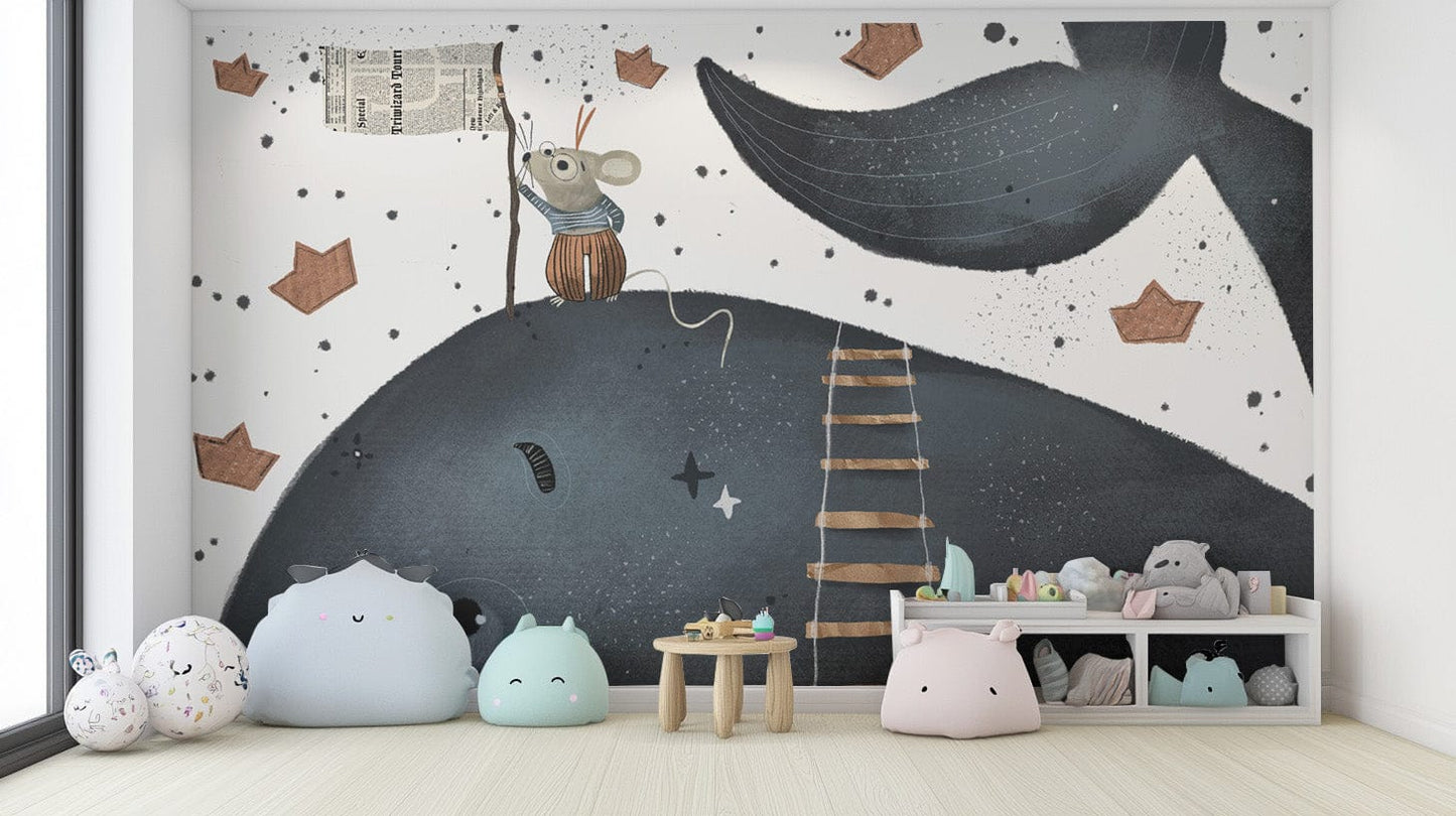 Deep Blue Behemoth mural featuring a bold and striking design B792