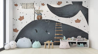Deep Blue Behemoth mural featuring a bold and striking design B792