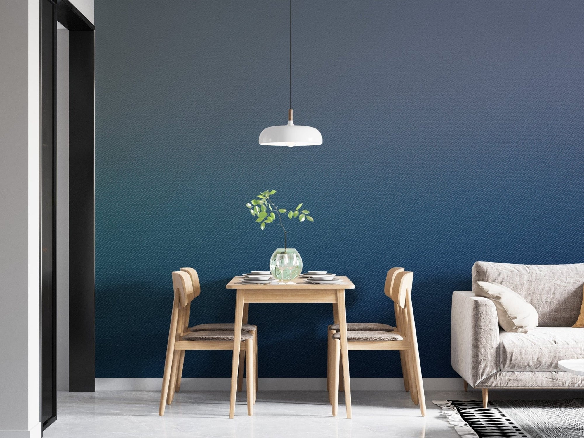 Contemporary ombre textured blue mural, B344