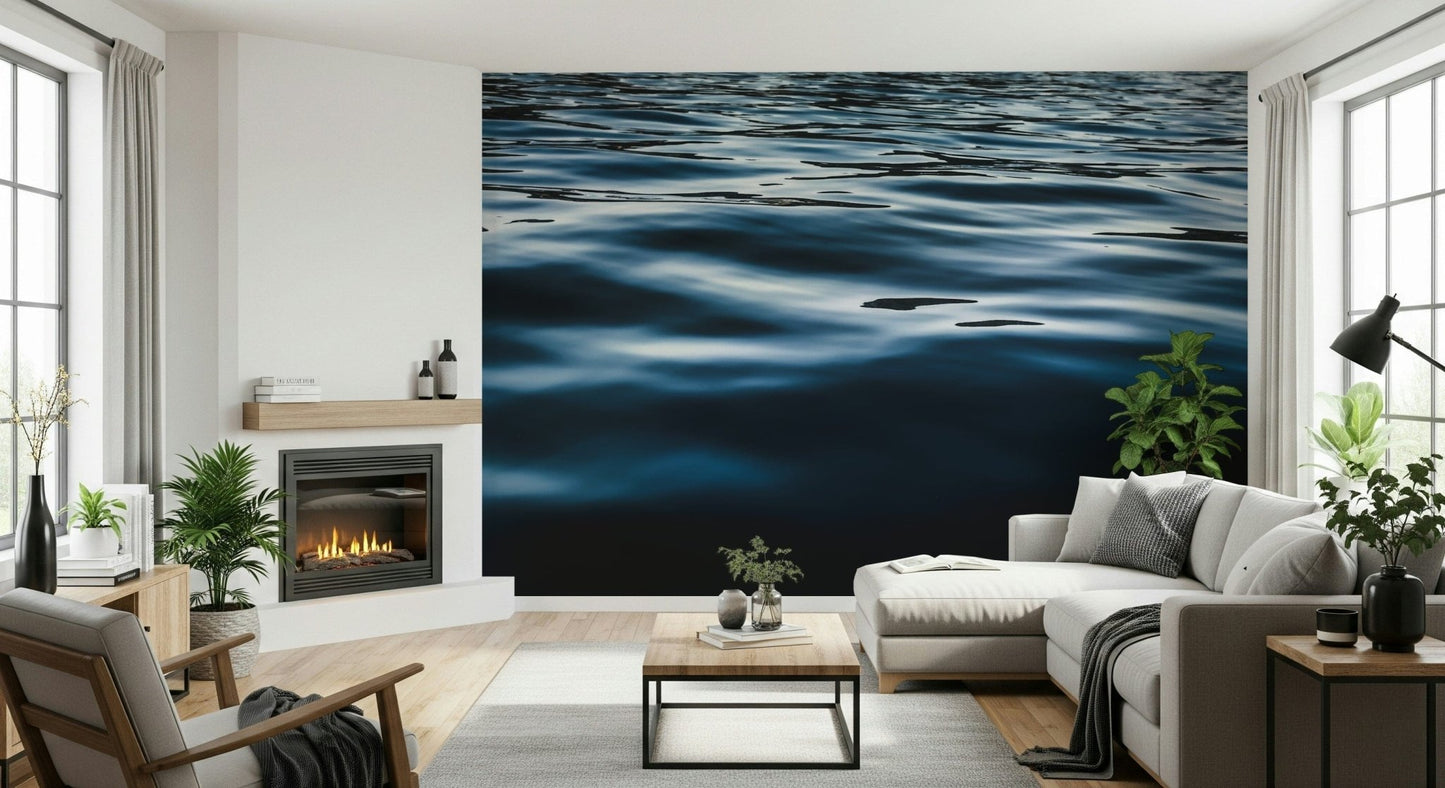 Serene blue wallpaper for walls in a quiet bedroom.