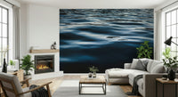 Serene blue wallpaper for walls in a quiet bedroom.