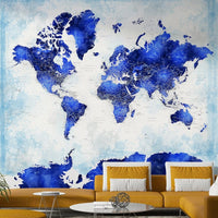 Textured indigo blue geography wall mural for a professional look