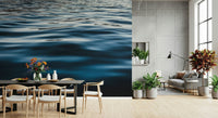 Designer interior featuring the bold, immersive Deep Blue Waters Wall Mural design.