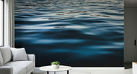 Detailed look at the seamless artistry of the Deep Blue Waters peel and stick wallpaper.