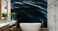 Peel and stick Deep Blue Waves mural detail.