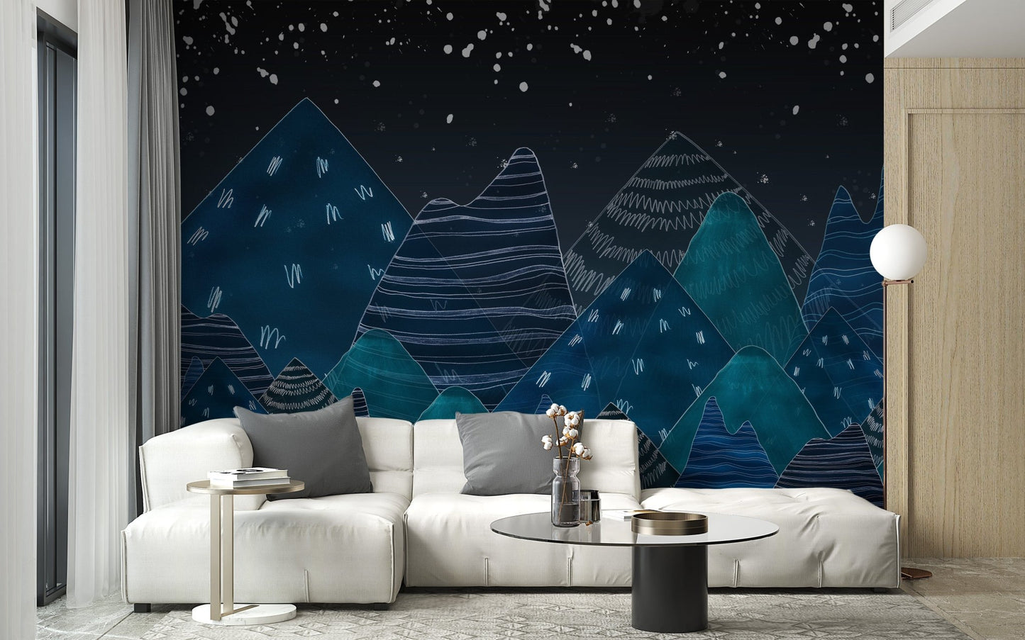 Deep Night Lofty Hills Landscape Kids Wall Mural - Giffywalls A181
