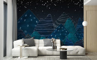 Deep Night Lofty Hills Landscape Kids Wall Mural - Giffywalls A181