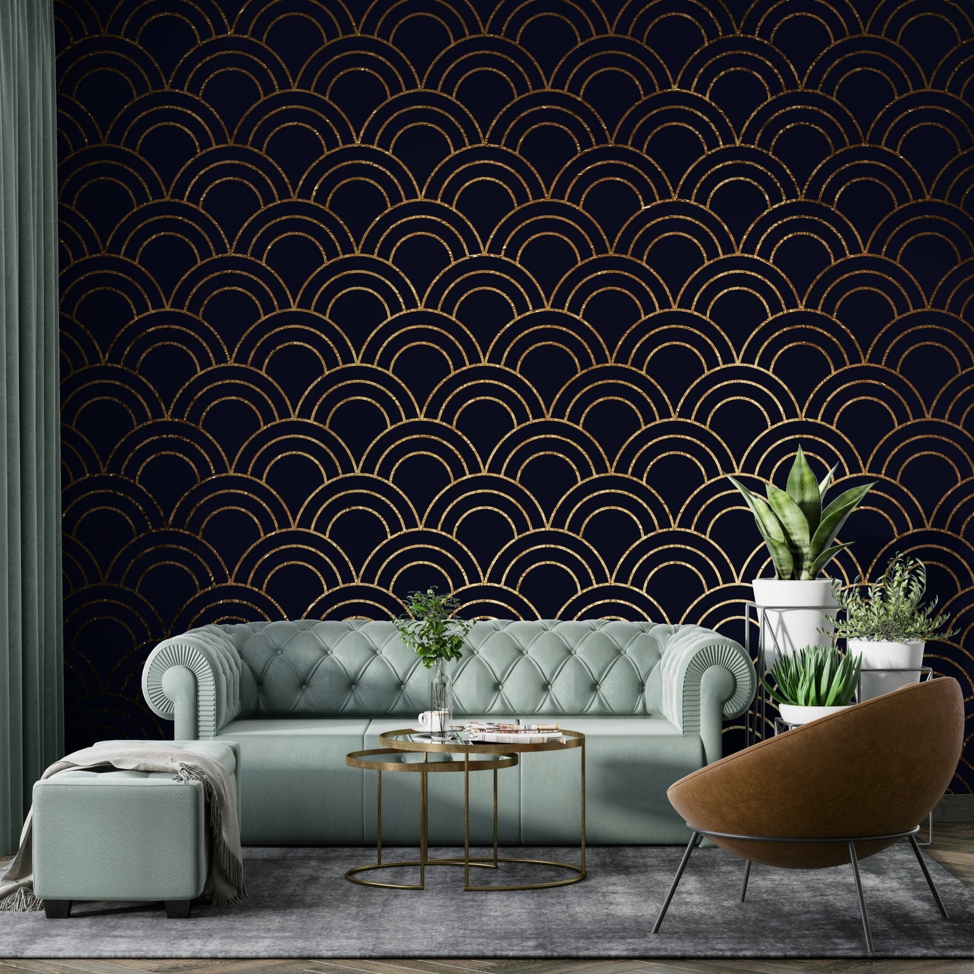 Ocean-themed wallpaper for minimalist decor
