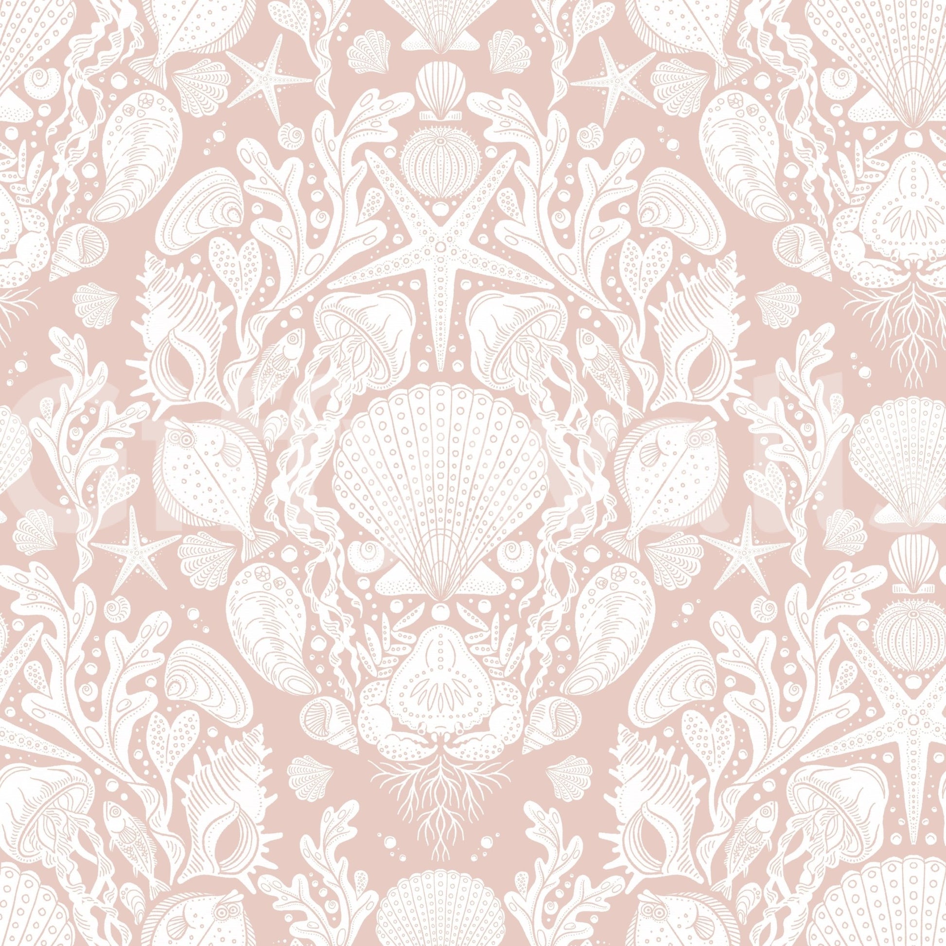 Soft powder white deep sea theme wallpaper GD472

