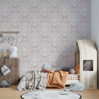 Floral ocean-inspired wallpaper in powder white GD472

