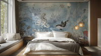 Vibrant underwater mural wallpaper for deep sea enthusiasts., B881