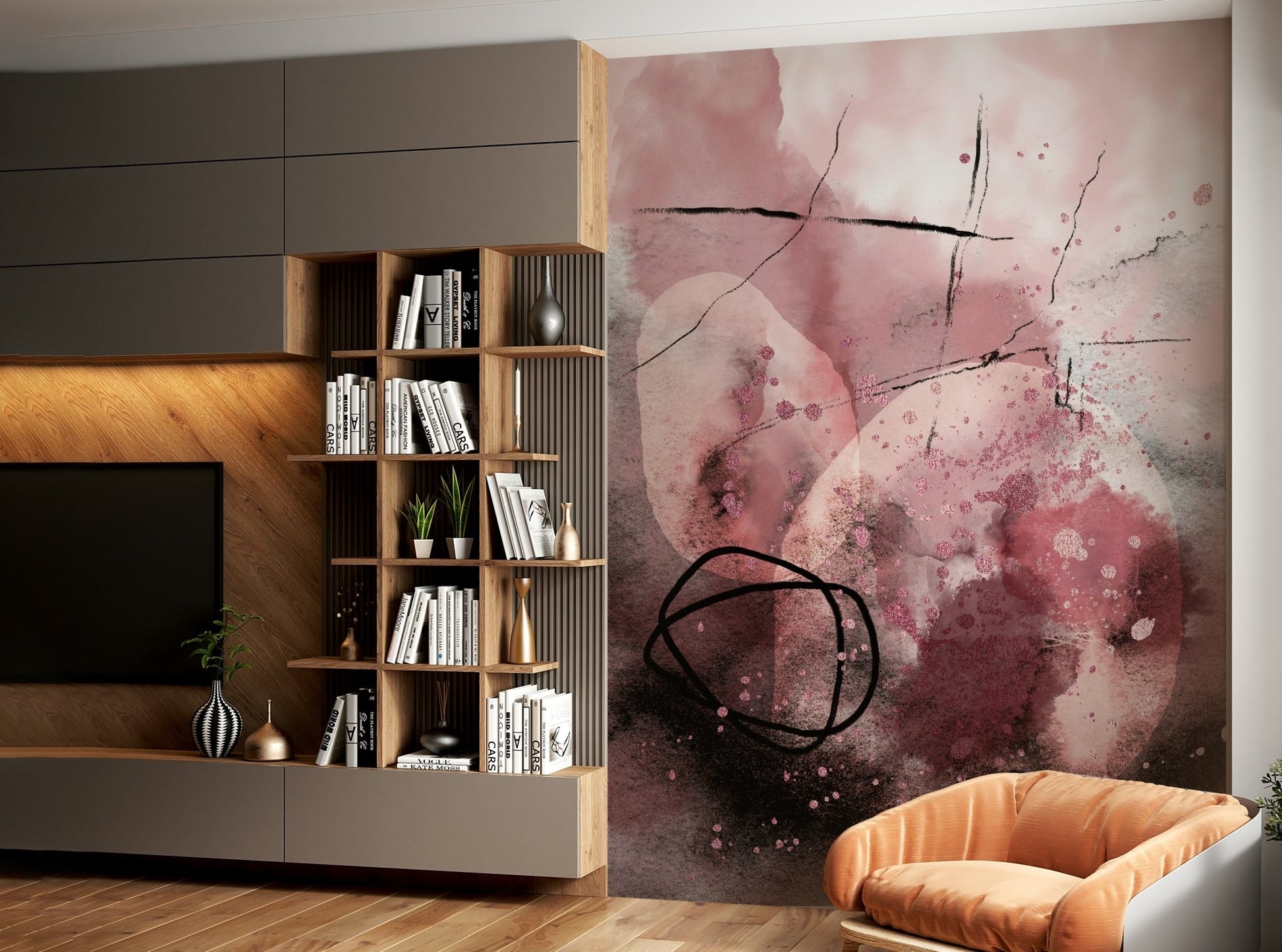 Abstract dark tones wall mural

