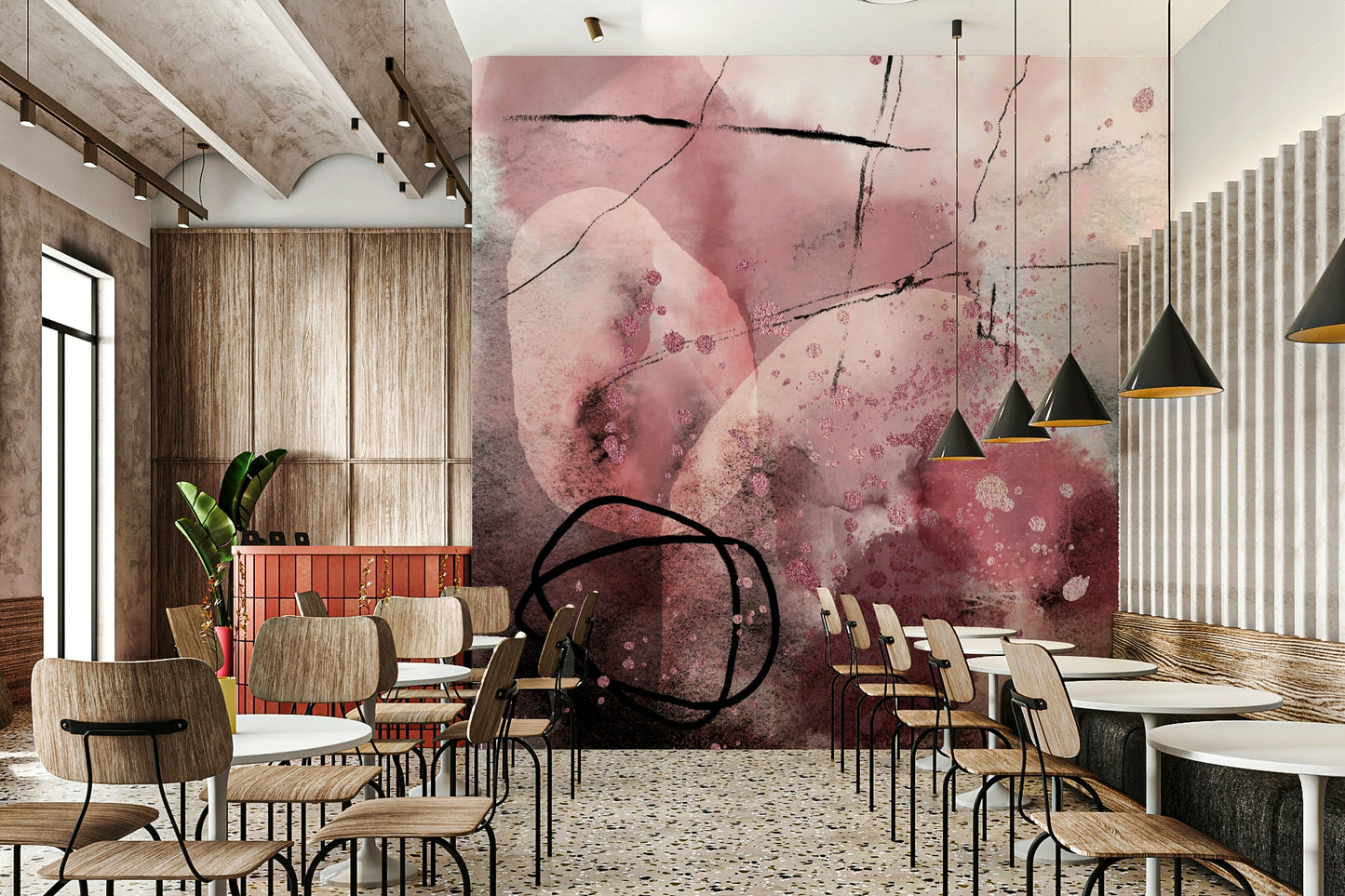 Moody abstract wallpaper in rich hues

