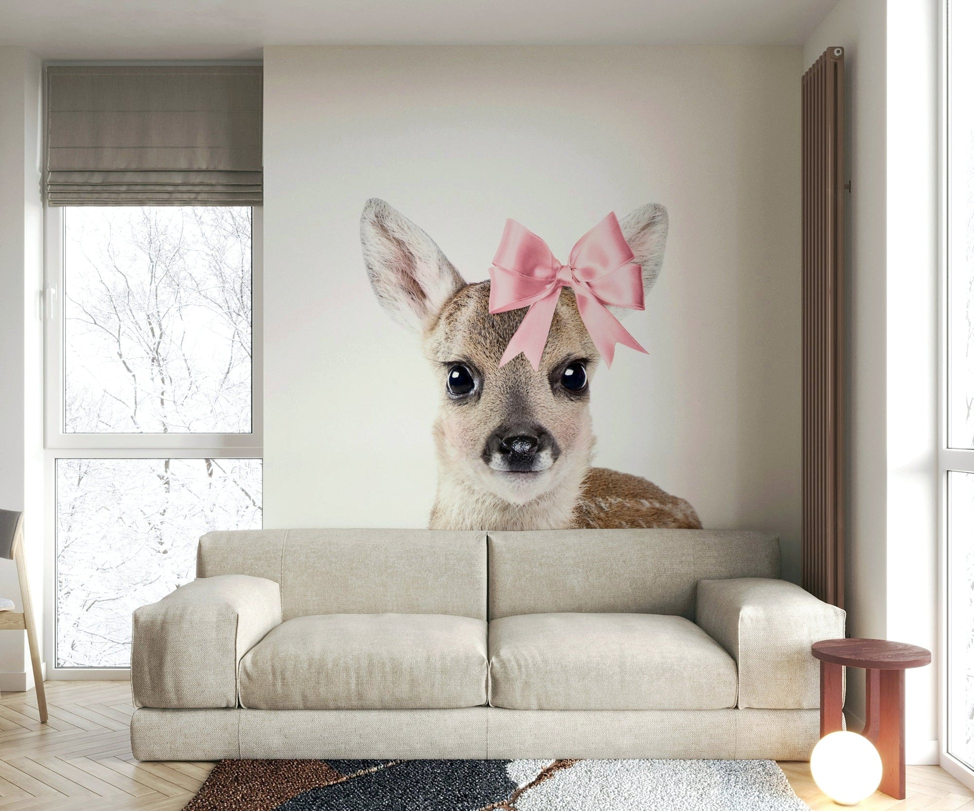 Deer with bow wall art perfect for country-style decor

