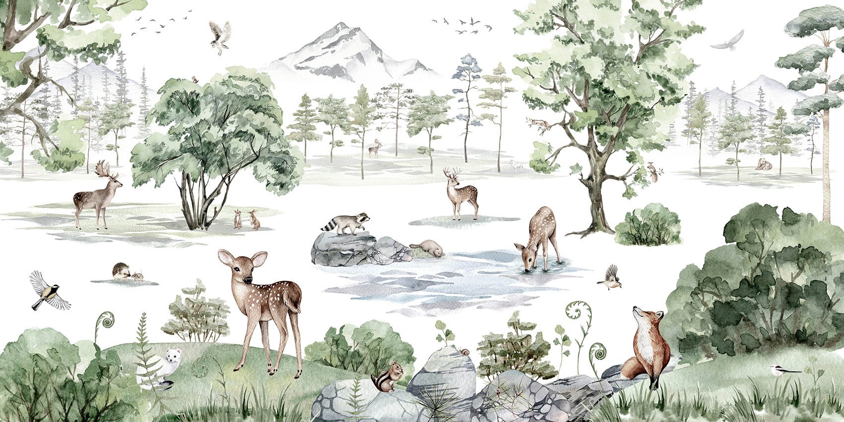 Snowy Silhouette Wall Murals