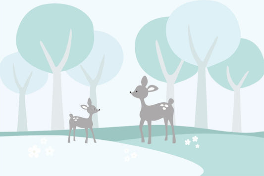 Nursery Area Fawn in Forest Wallpaper Mural