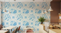 Detailed botanical pattern wall decor for a dining area
