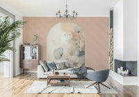 Delicate Bloom Frame peel and stick wallpaper used in a parlor.