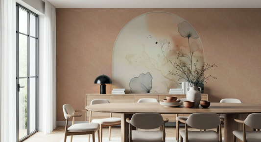 Bedroom feature wall showing the border of the Bloom Frame.