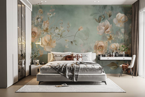 Elegant blooming flower wall mural design C179

