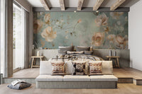 Stunning flower mural with blooming details C179
