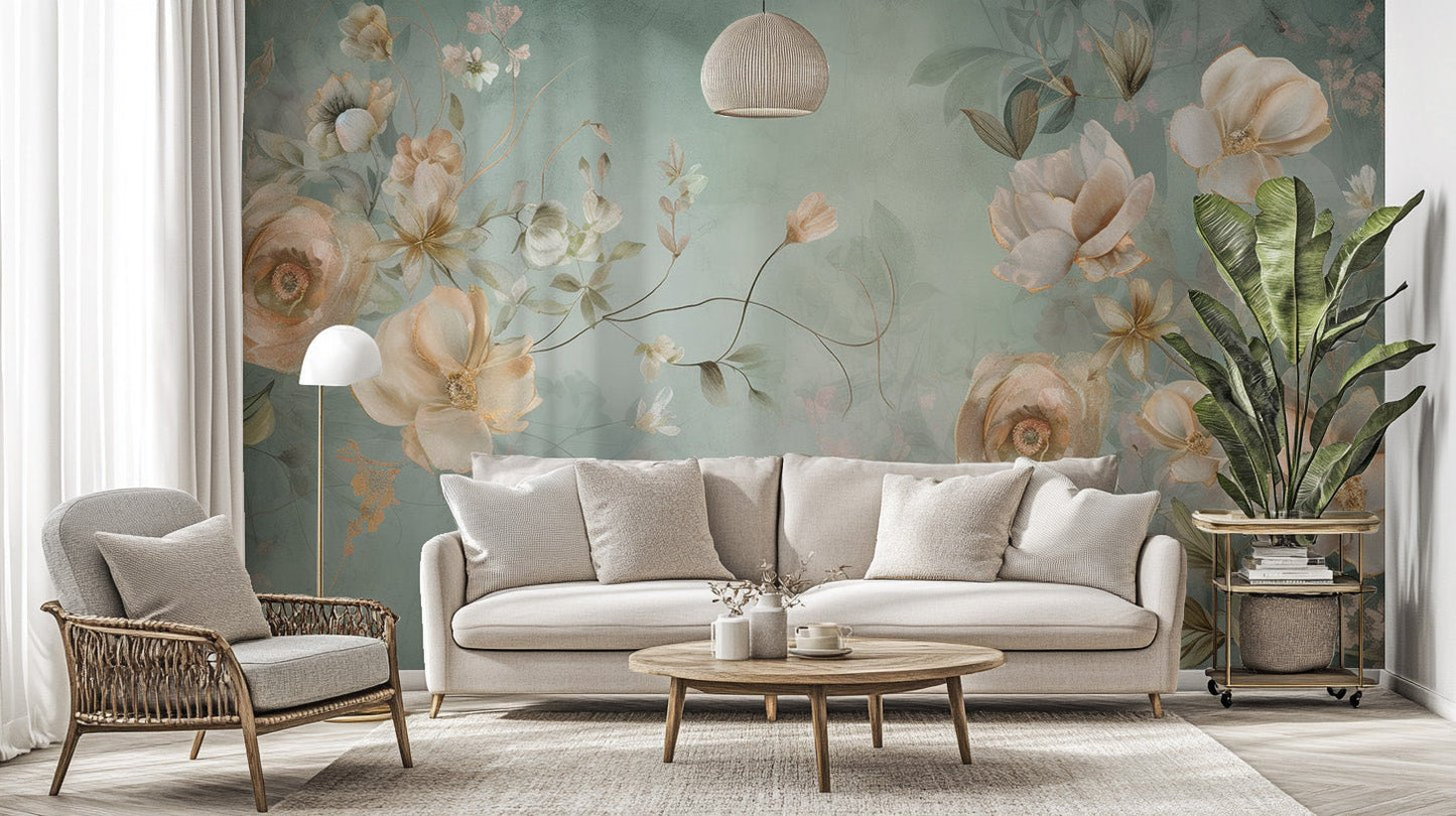 Delicate Blooming Flower Mural - Giffywalls C179