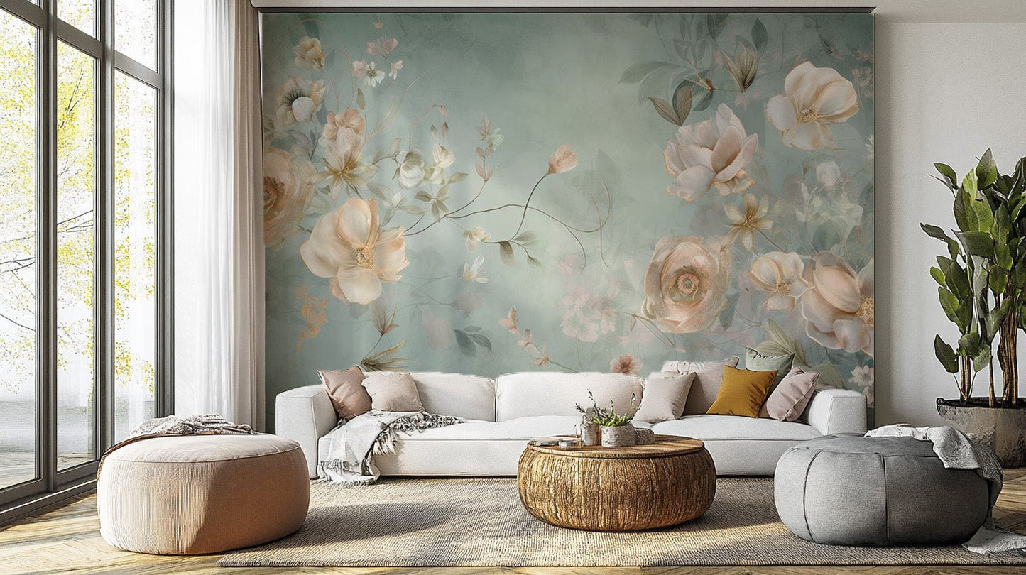 Delicate Blooming Flower Mural - Giffywalls C179