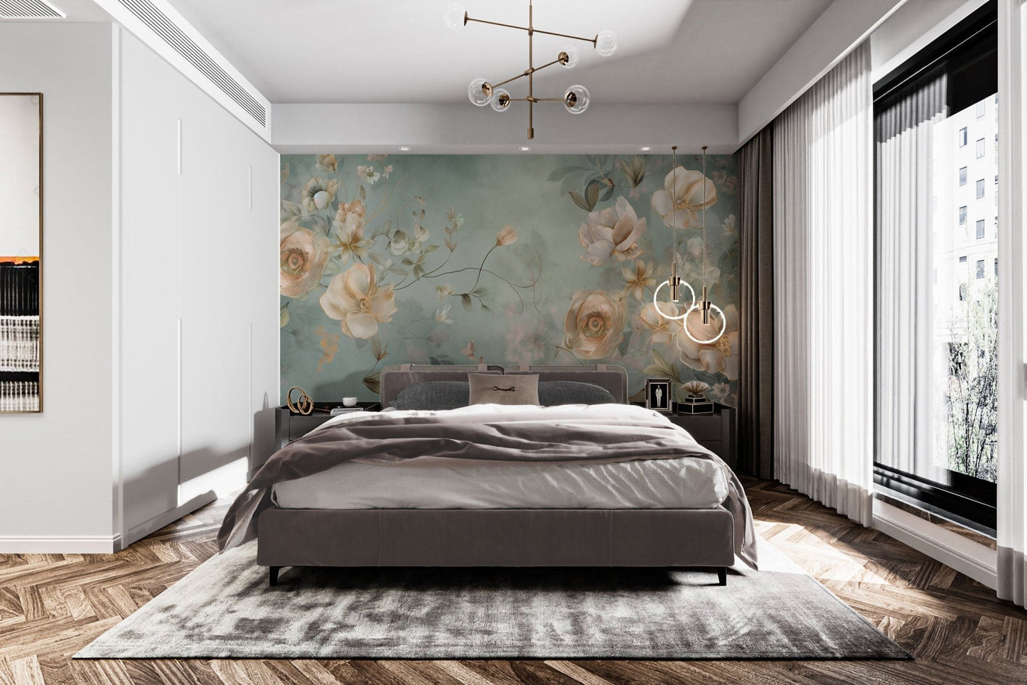 Delicate Blooming Flower Mural - C179