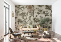 Grey scale bloom branches wall decor, tranquil Delicate Blossoms pattern., GD6700