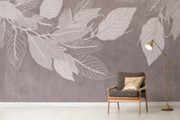 Stylish leaf wallpaper for modern spaces D148
