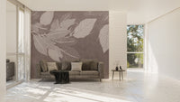 Elegant botanical leaves wallpaper print D148
