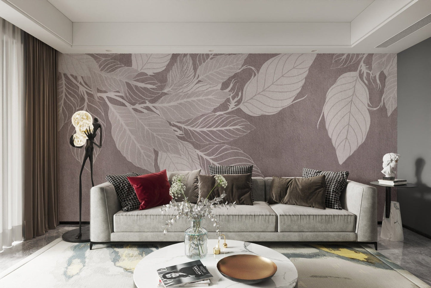 Nature-inspired leaf wallpaper for home D148
