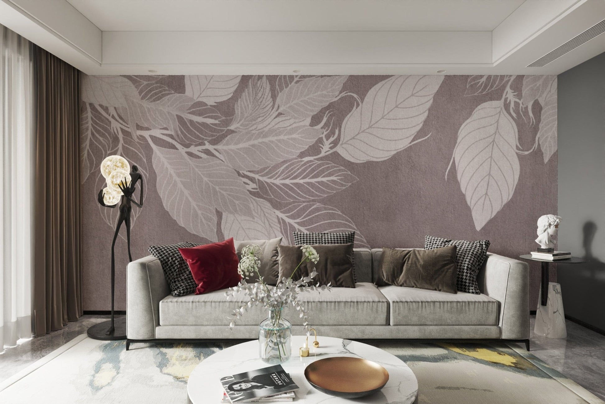 Nature-inspired leaf wallpaper for home D148
