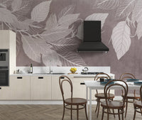 Delicate botanical leaf wallpaper design
 D148