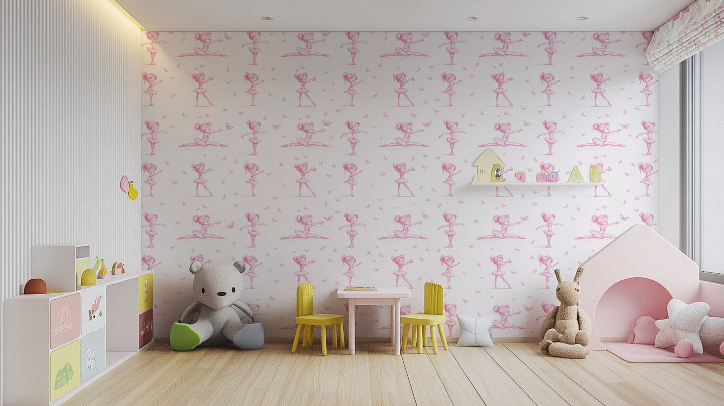 Enchanting ballerina silhouettes wall mural