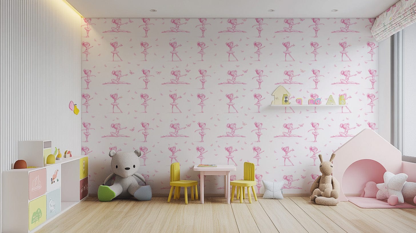 Enchanting ballerina silhouettes wall mural