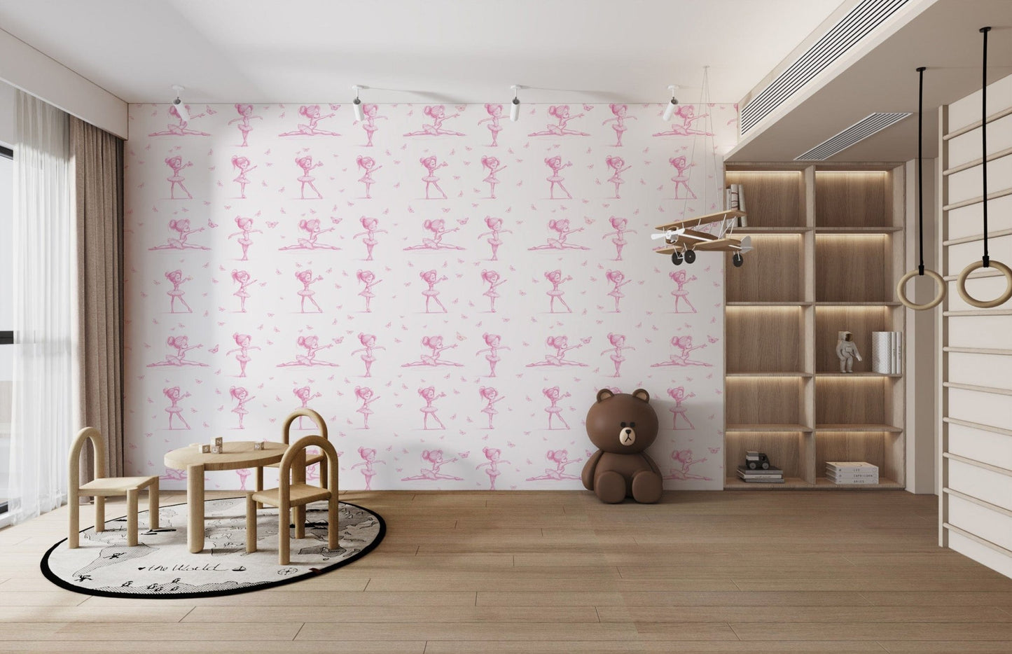 Soft pastel ballet-themed wallpaper