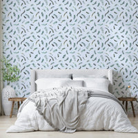Airy feather wall covering


