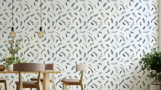 Calm feather print for walls

